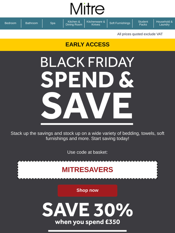 Be quick: save up to 30% with this Spend & Save discount code!