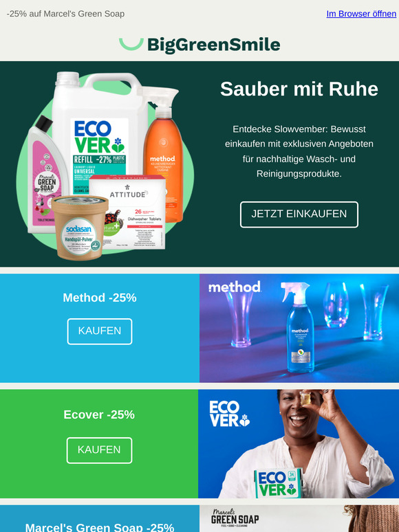 Slowvember-Deals: Nachhaltige Reinigungsprodukte mit bis zu 25% Rabatt 🌿