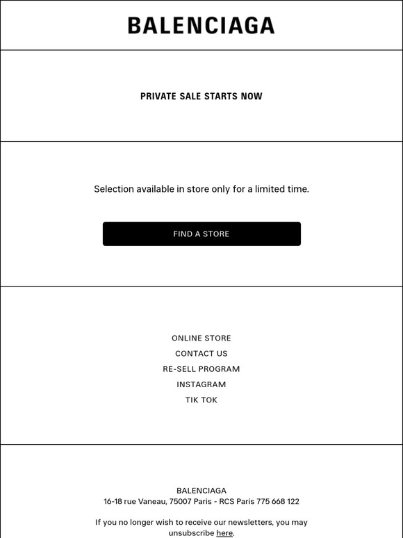 Balenciaga private sale best sale