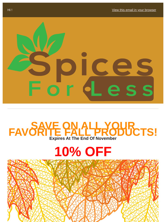 THANKSGIVING IS AROUND THE CORNER! SAVE ON ALL YOUR FALL ESSENTIAL PRODUCTS!