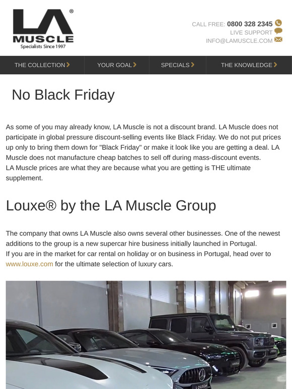 News, info and updates from LA Muscle - Important
