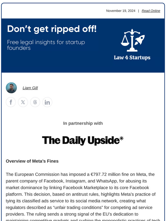⚖️ EU Fines Meta For Antitrust Violations