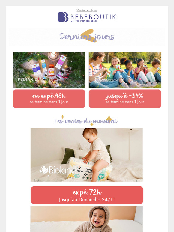 Ventes en folie sur Bebeboutik ! 🤸‍♀️