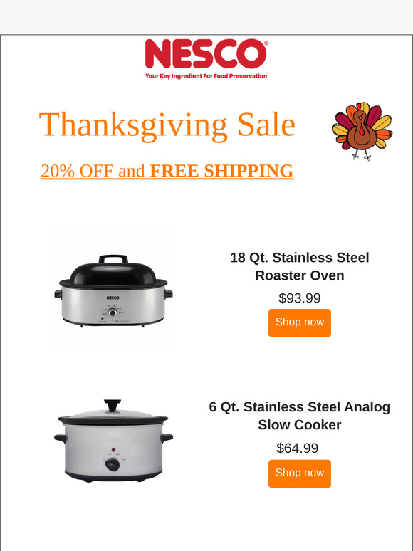 20% OFF Roasters and Slow Cookers SALE!