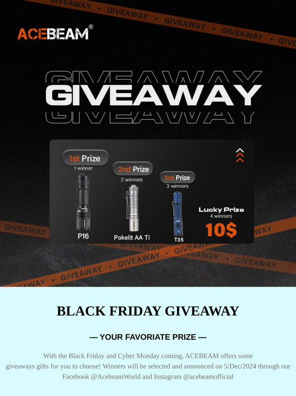 ACEBEAM Black Friday Giveaways: Share for a Chance to Win!