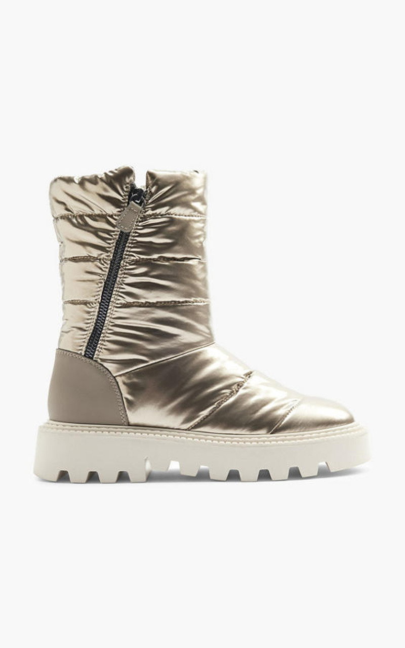 Gold Metallic Shiny Puffer Tall Platform Boot