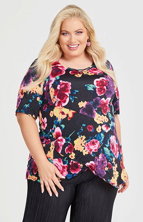 Floral Scoop Neck Top