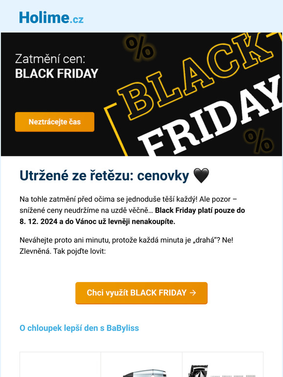 3…2…1: BLACK FRIDAY! 🖤 Vrhněte se na nejlepší ceny roku →