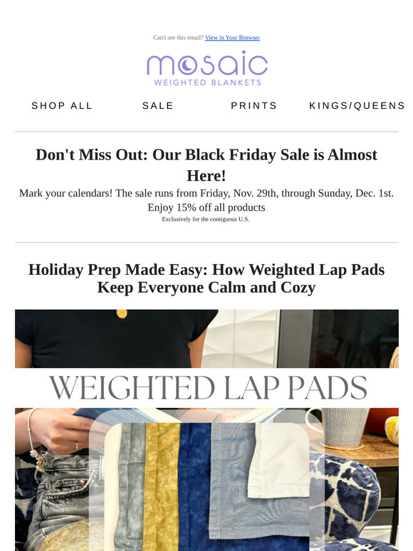 Let's talk about our weighted lap pads (& Black Friday)!! 😁