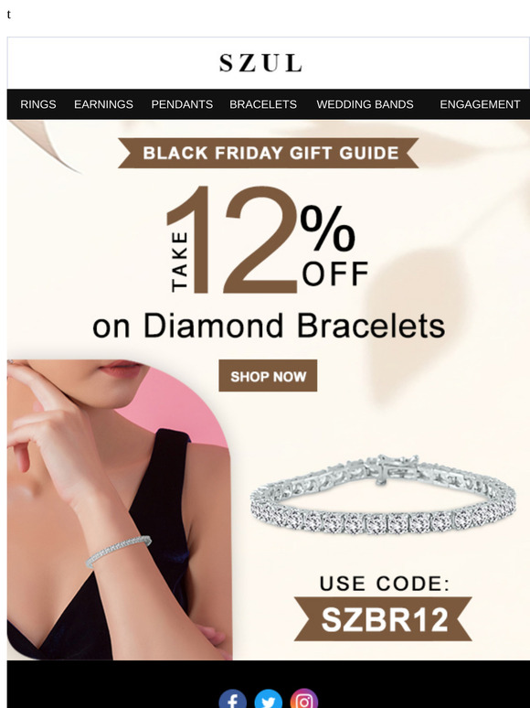 Black Friday Exclusive - Take 12% Off on Diamond Bracelets!