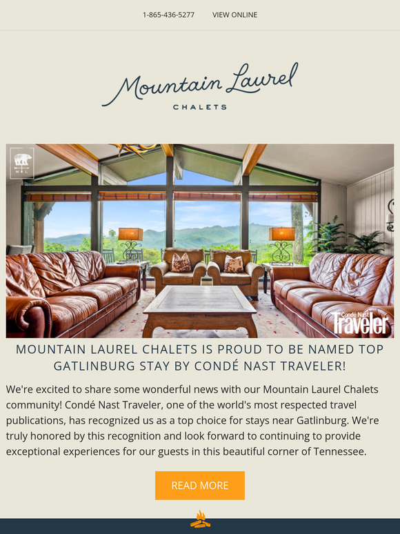 Gatlinburg's Finest: Mountain Laurel Chalets Earns Condé Nast Traveler Nod