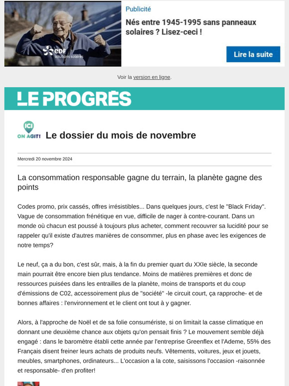 Ici on agit I Consommer moins et mieux, tendance responsable