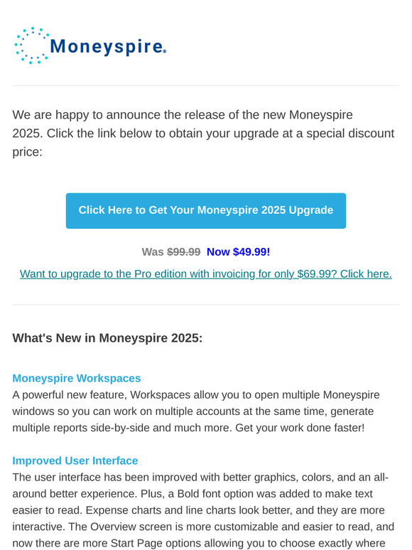 Moneyspire Moneyspire 2025 Released Upgrade Today Milled