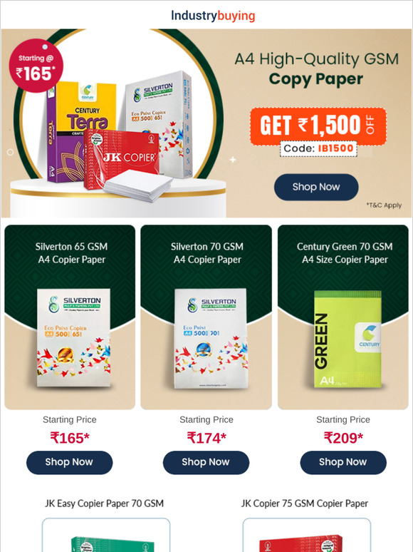 ₹1500* Off on Copy Paper