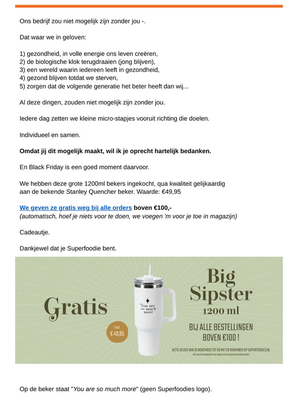 Groot DANKJEWEL cadeau voor Black Friday - actie Start nu
