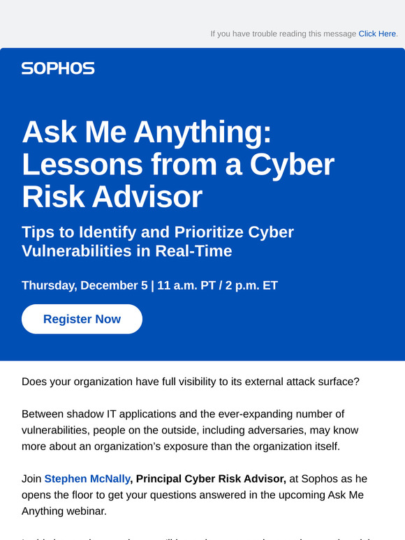 [Upcoming Webinar] Ask Me Anything - Lessons from a Cyber Risk Advisor