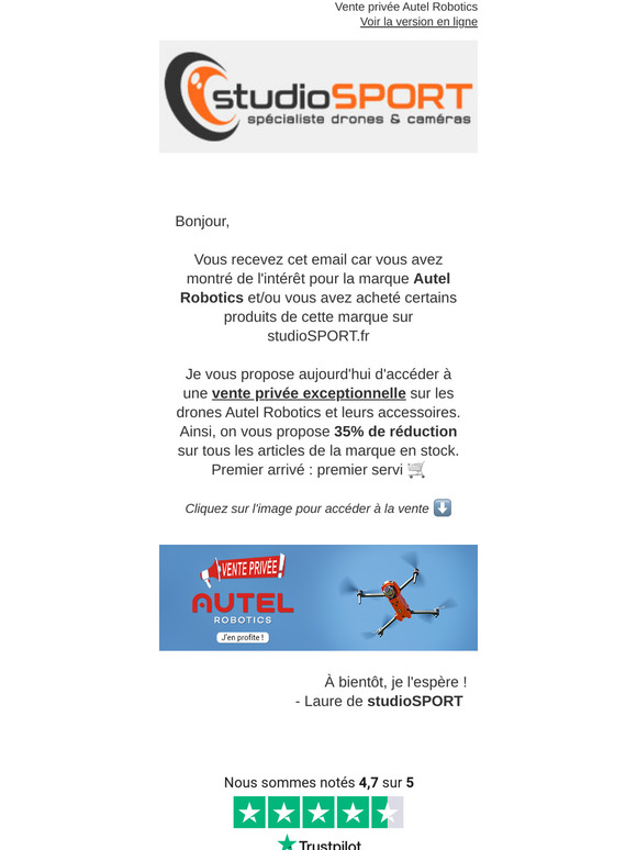 Vente privée AUTEL Robotics 🛒 -35% uniquement pour vous