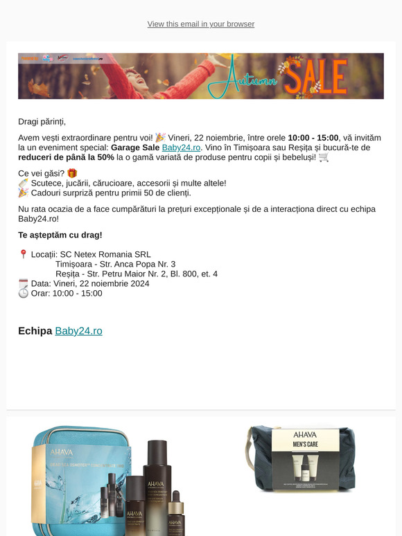 🛒 Reduceri uriașe la Garage Sale Baby24! Vino să le descoperi! 🎁