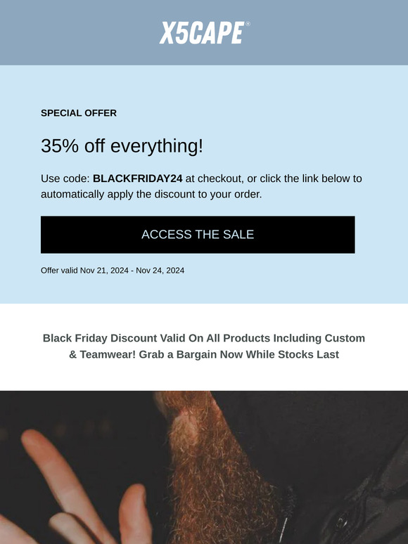 Black Friday Starts Now! 35% Off Sitewide Including Custom & Teamwear