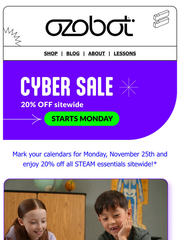 CYBER SALE: 20% Off Sitewide Starts Monday! 🎁