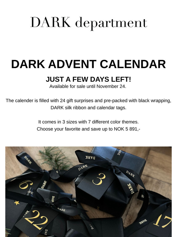 Hurry up! Just a few days left to shop our DARK Advent Calendar 🖤