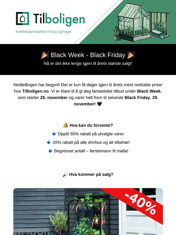 Black Week- kun få dager igjen til årets største salg!!