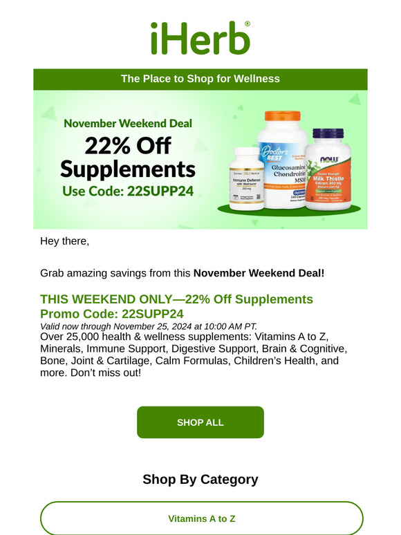 ⭐ 22% Off Supplements—This Weekend Only