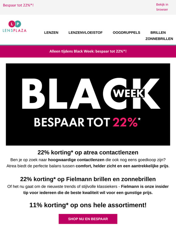 Alleen tijdens Black Week: bespaar tot 22%*!