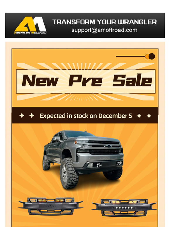Good News: 19-21 Silverado New Grilles are Pre Sale!