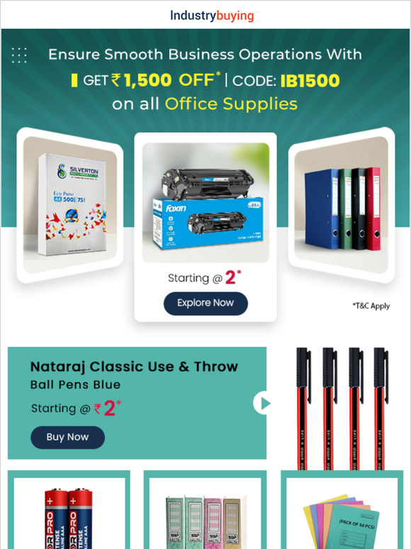 Office Supplies Starts @ ₹2* | Restock Today
