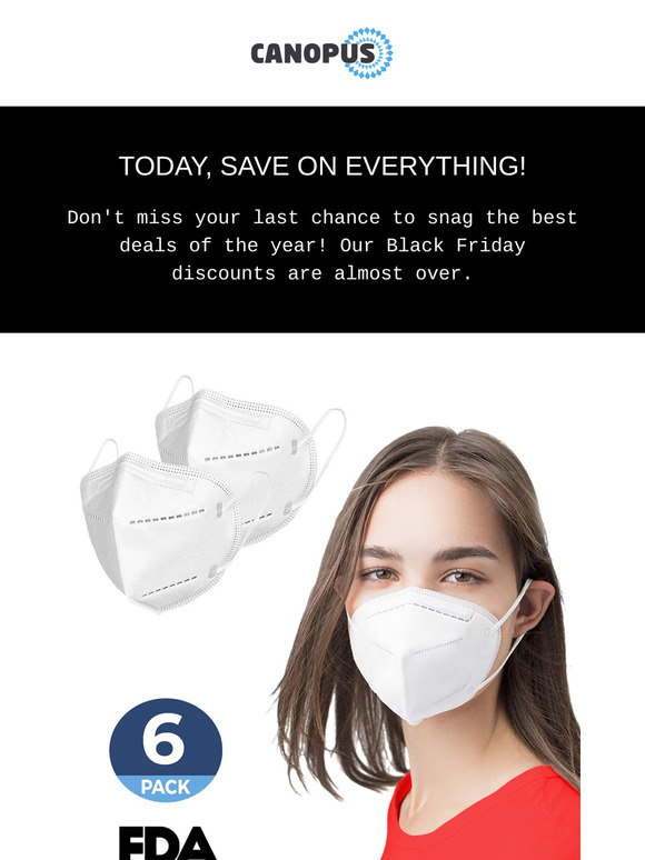 Black Friday Sale: Save up to 60% on N95 Masks, Rapid Tests, and PPE.