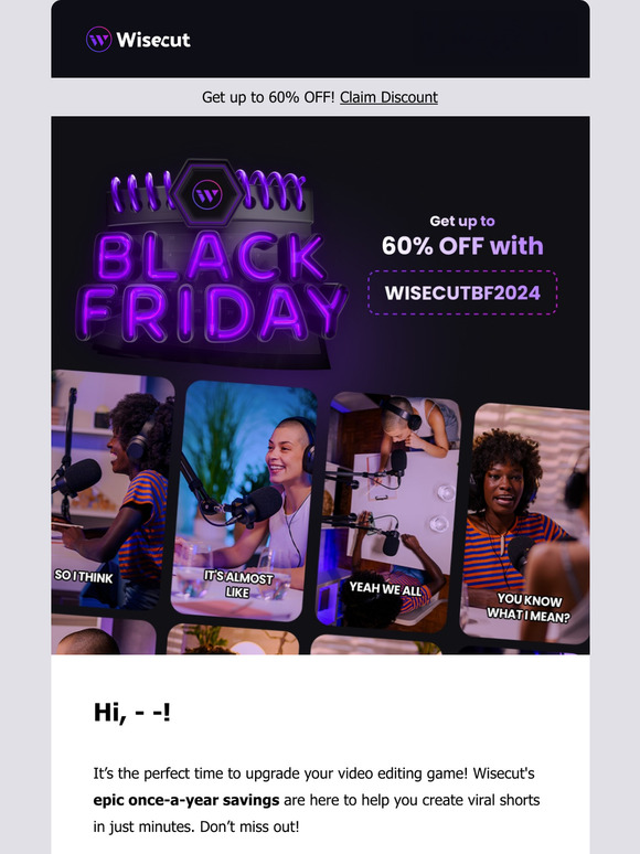🖤 WISECUT'S BLACK FRIDAY IS HERE!