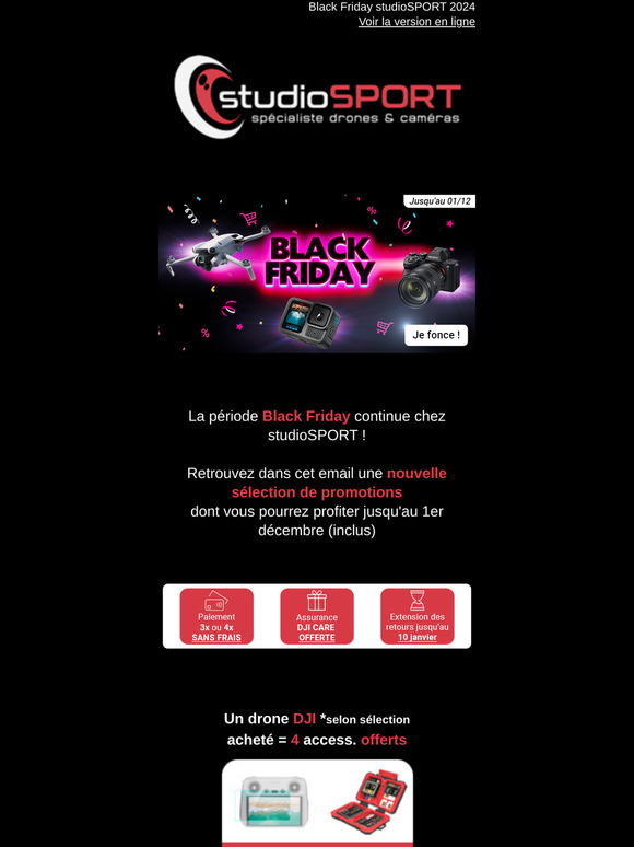 BLACK FRIDAY 💥 les nouvelles offres studioSPORT