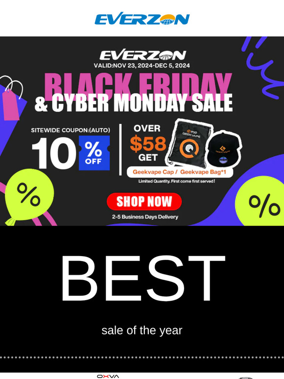 🚨 Everzon Black Friday & Cyber Monday: Huge Deals Await! 🎉