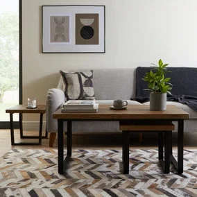 Freddie Nest Coffee Table, Rustic Wood Effect
