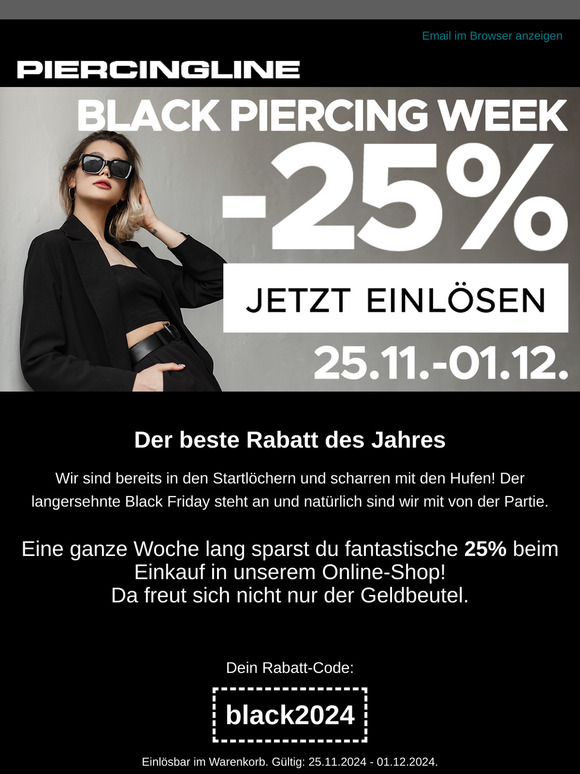 ◾◾◾ -25% in der BLACK PIERCING WEEK ◾◾◾