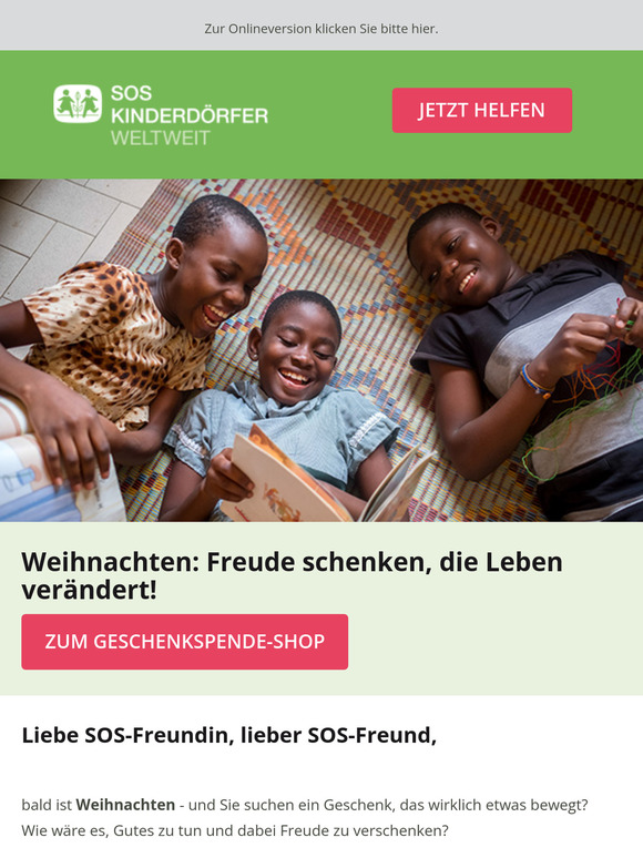 Weihnachten: Freude schenken, die Leben verändert!
