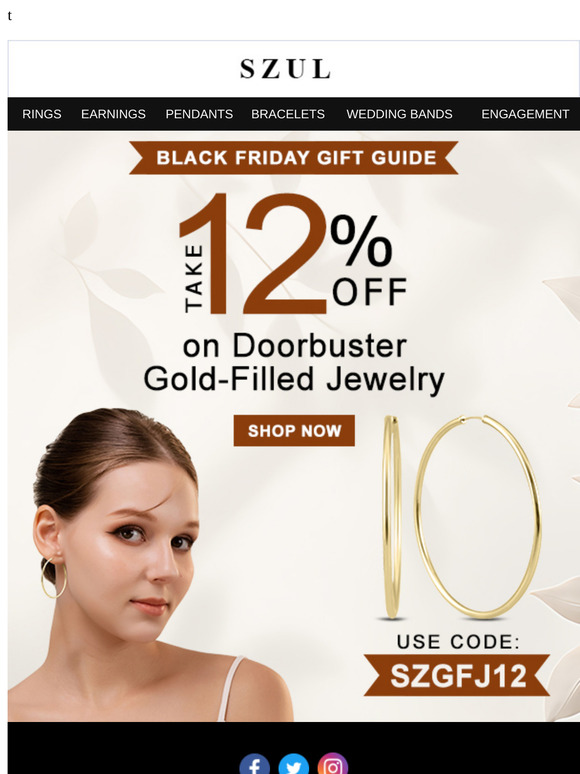 Black Friday Offer - Take 12% Off on Doorbuster Gold-Filled Jewelry!
