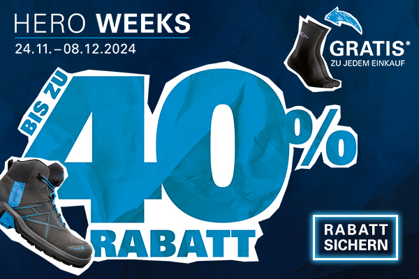 Spare jetzt bis zu 40% Rabatt in den HAIX HERO WEEKS!