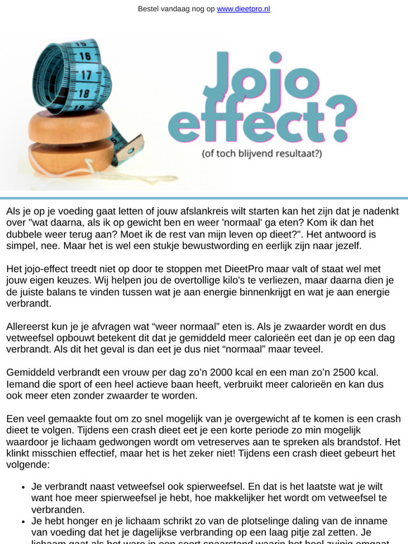 Blijvend resultaat of jojo-effect?
