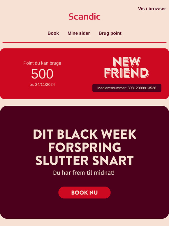 Kun få timer tilbage - book nu!
