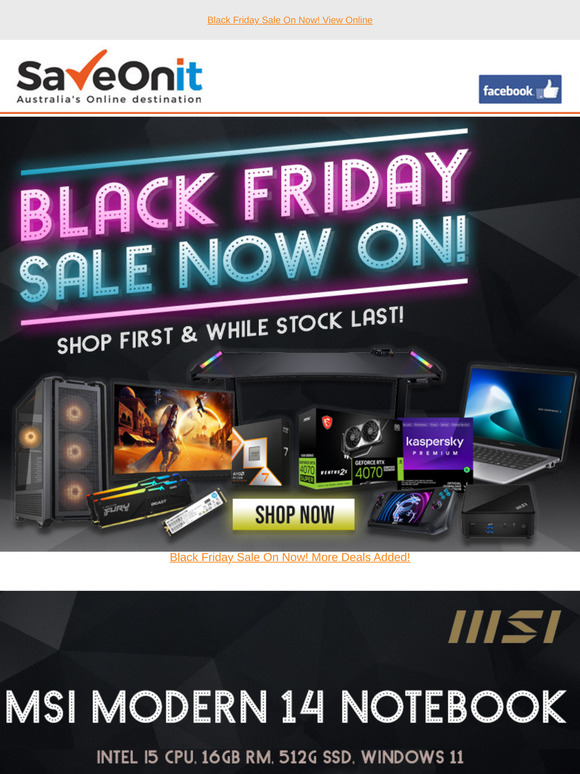 Black Friday Special On Now!  Save on hundreds of Tech products!