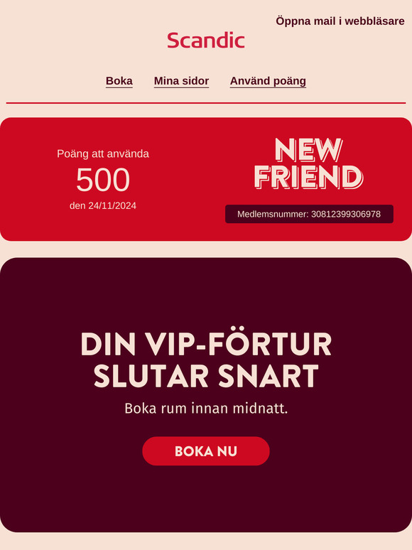Ditt VIP-erbjudande slutar snart - boka nu!