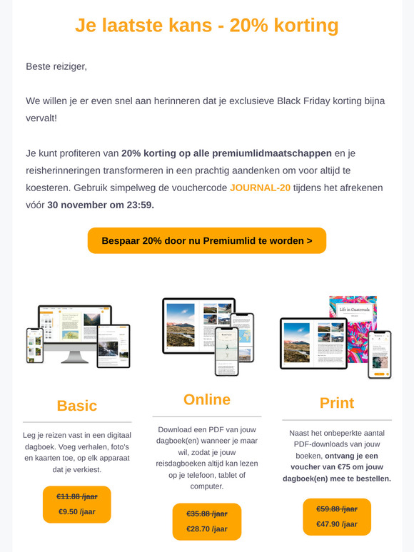 De tijd is bijna om om te profiteren van onze 20% Black Friday korting! ⏰
