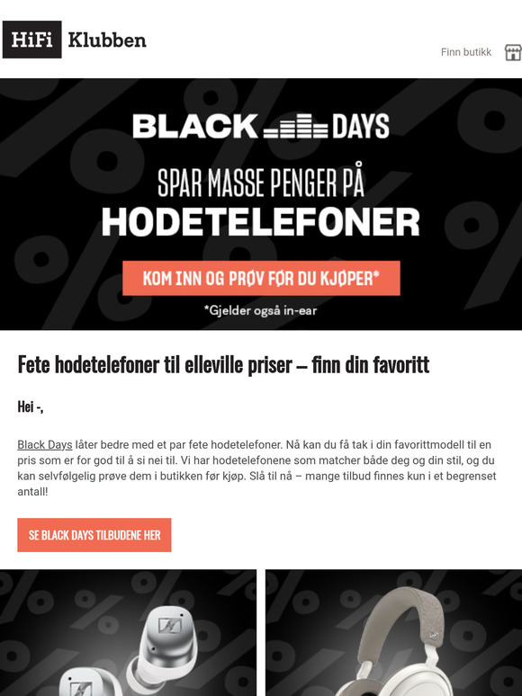 BLACK DAYS – Fete hodetelefoner til alle!