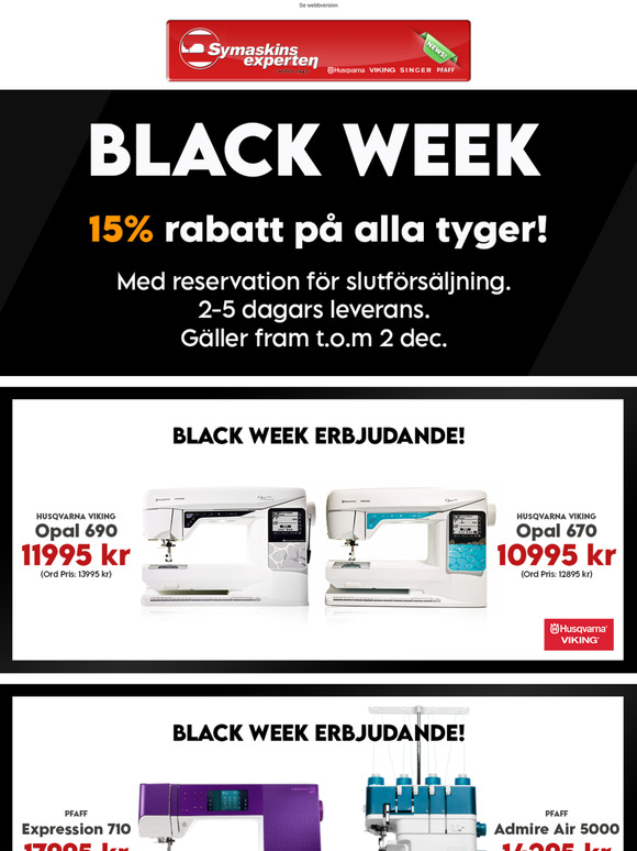Black Week Erbjudande!