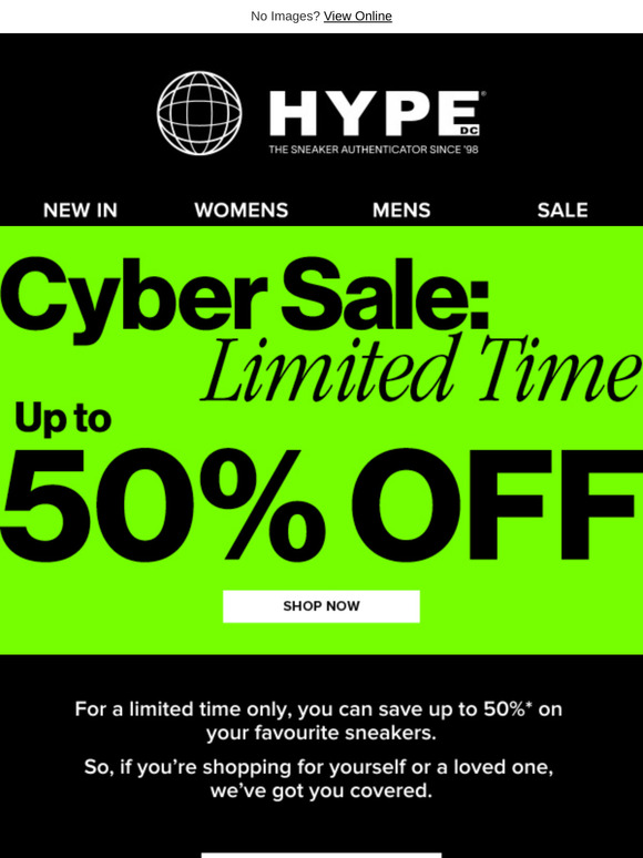Live Now: Cyber Sale up to 50% off