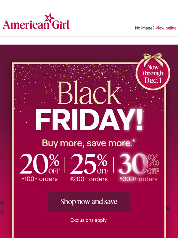 Black friday american girl 2018 online