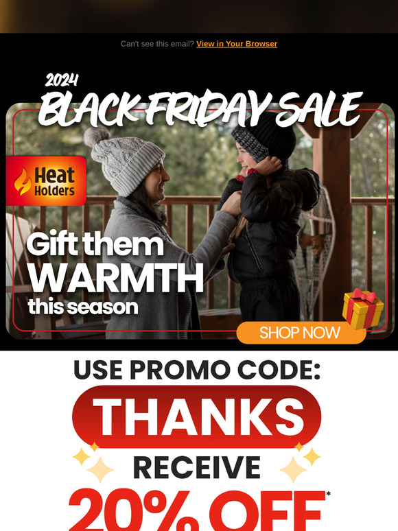 Get the Gift of Warmth for kids at 20% off in our amazing Black Friday Event, .