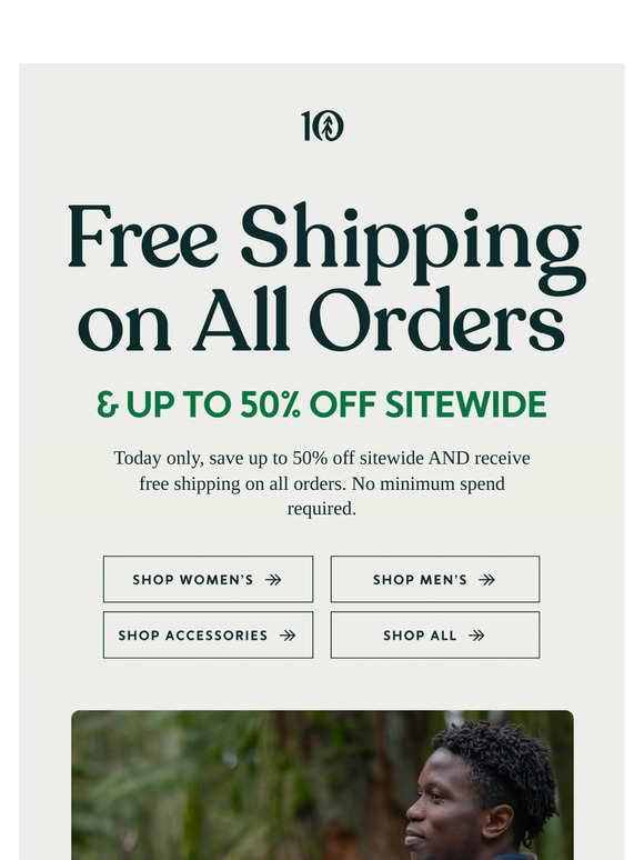 Today Only: Free Shipping on All Orders